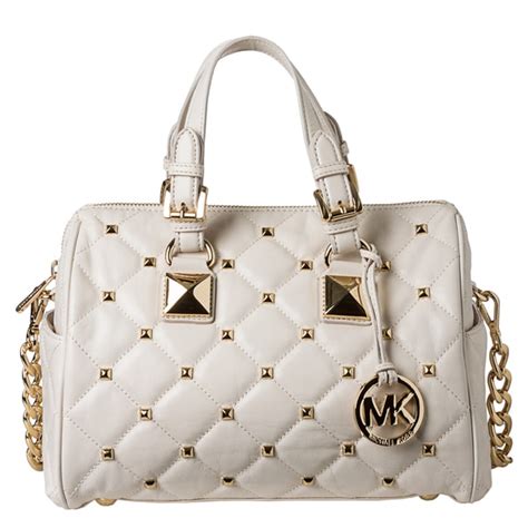 michael kors medium grayson studded satchel|Michael Kors manhattan medium contrast.